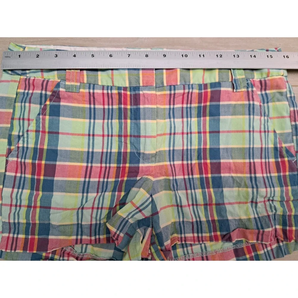 J. Crew Womens Multi-Color Plaid Cotton Shorts 2014 Summer Madras Size 4